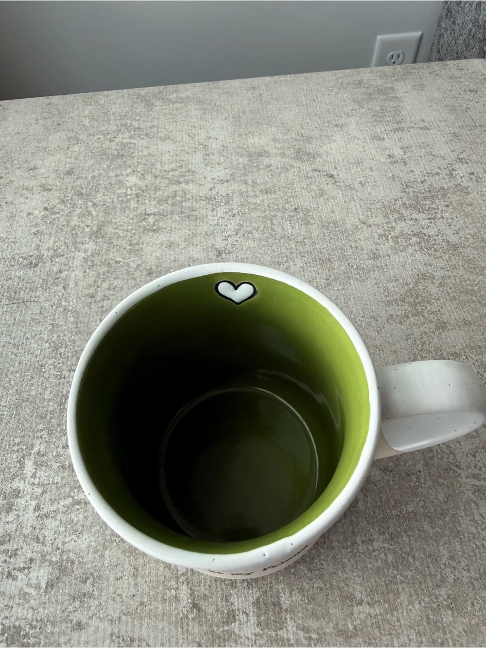 Target Ceramic Mug - Cream Exterior with Olive Green Interior